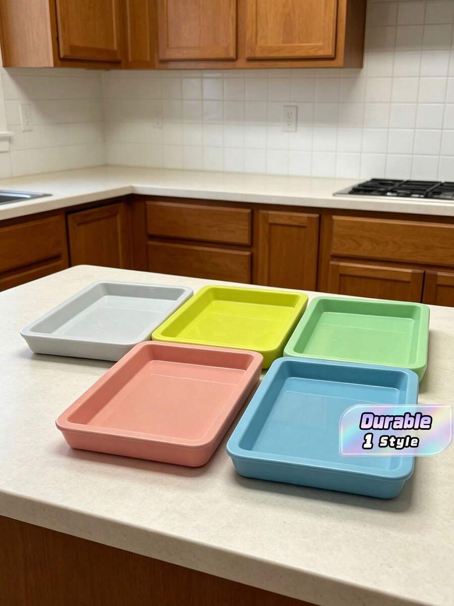 50 Brand-New Plastic Art Trays, 5-Color Sensory Activity Trays, Sand Trays, Handicrafts Classification Trays, DIY Painting And Beading Trays, Household Items, Dimensions: 9.64*7.28*0.9 Inches, Multi-Purpose Art Classification Trays, Plastic Material, Highly Suitable For Painting, Beading, DIY Projects And Classroom Use. - Multicolor - View 1
