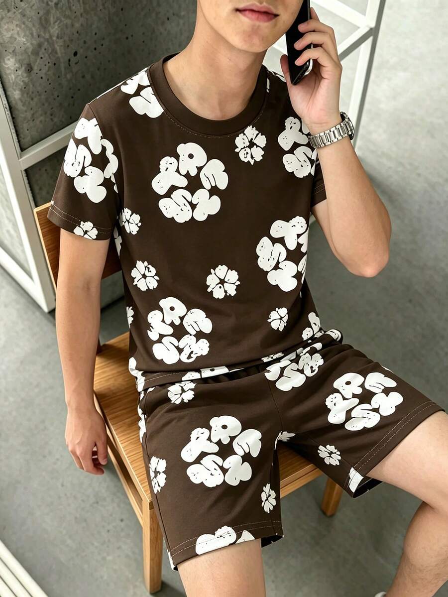 1套春夏季男童套裝,復古棕色調白色花卉印花,低調卻吸睛,休閒舒適且百搭,輕鬆打造夏季造型。多穿搭設計適用於各種場合,無論是日常、校園還是度假出行,輕鬆駕馭,讓男孩成為焦點。 - 彩色 - 查看 1