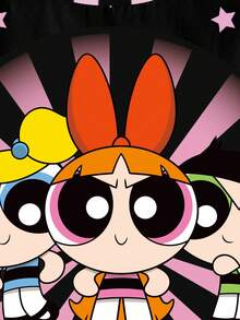 THE POWERPUFF GIRLS X SHEIN 年轻女孩休闲时尚街头日常通勤趣味卡通星星印花短袖T恤，夏季 - 白色 - 查看 5