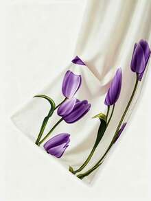 GlowEve CURVE Celana Panjang Ukuran Besar Kasual Liburan Motif Bunga Kaki Lebar Musim Gugur - Purple - View 3