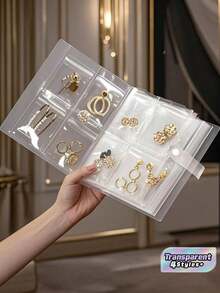Frosted Transparent Jewelry Storage Book, 30 Anti-Oxidation Sealed Bags, Portable Dustproof Organizer Album For Rings Earrings Necklaces Bracelets Beads Cords, Gift For Jewelry Lovers - Multicolor - View 2