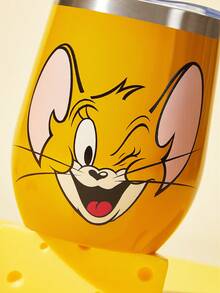 TOM & JERRY X SHEIN 360 Ml /12 Oz 不鏽鋼、防漏蓋，適用於熱飲/冷飲，適用於大多數杯架，禮物靈感 - 棕色 - 查看 2