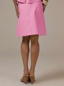 MUSERA Low Rise Button Front Midi Skirt Spring Summer Cute Cosy Cottage Core Y2k Spring Dew Casual - Pink - View 5