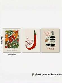 Joivida 1Pc Creative Colorful Chili Art Poster With A Strong Niche Aesthetic Atmosphere. Featuring A Art Style That Is Minimalist And Distinctive, It Is Suitable For Decorating Multiple Spaces Such As Bedrooms, Living Rooms, Entryways And Studies. - multicolor - View 9