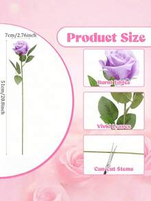 12/20/40piezas Rosas Artificiales Púrpura Flores de Regalo Premium para el Día de San Valentín para Decoración del Hogar, Habitación, Mesa, Boda, Ramo de Novia, Corsage de Muñeca, Arreglo de Florero en Comedor, Dormitorio - Morado - Ver 4