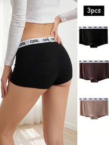SHEIN 3pcs Eo băng chữ Quần short bé trai - Nhiều màu - Xem 2