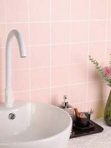 20/10 Stücke quadratische Gitter selbstklebende Mosaikfliesen Aufkleber, Vinyl Wandaufkleber für Küche, Badezimmer, Wohnzimmer, Heimdekoration Aufkleber für Feiertage & Geschenke - Mehrfarbig - Übersicht 11