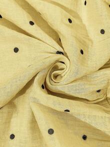 Boho Mama Vestido de maternidad y lactancia con textura de lunares y bajo con volantes - Amarillo - Ver 3