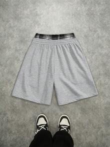 Manfinity EMRG Pantalones cortos versátiles para hombre con diseño de doble cintura, largo hasta la rodilla - Negro - Ver 2
