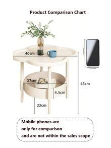 1 pieza Mesa lateral móvil moderna y minimalista, adecuada para sala de estar, dormitorio, balcón - Mesa de café, mesa lateral de sofá, mesita de noche - Multicolor - Ver 4