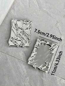 1pc Silver Resin & Metal Texture Photo Card Holder, Album, Photo Protector, Suitable Size: 6.5*9.5cm/2.56*3.74in, Back To School Photo - multicolor - View 3