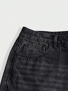 SWAVVY Men's Casual Versatile Daily Wear Denim Jeans With Pockets And Buttons - Black - View 3