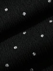 FRIFUL 女款圓點圖案寬腿寬鬆休閒長褲 - 黑色 - 查看 3