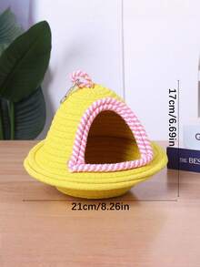 1pc Hand-Woven Straw Bird Nest Bed With UFO-Shaped Dome Design, Made Of Reed Material With Good Heat Insulation Effect, Parrot Sleeping Bag Suitable For Peach-Faced Lovebirds, Budgerigars, Usable Both Indoors And Outdoors - View 9