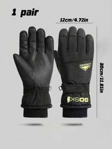 Ski Gloves For Men And Women, Windproof And Waterproof, Suitable For Outdoor Riding, Skiing, Motorcycle Riding In Autumn And Winter, Fleece-Lined, Thickened For Warmth. - Multicolor - View 6