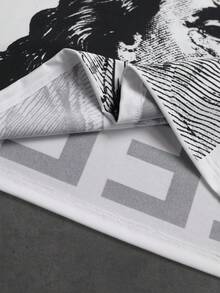 PAVTROS Men's Letter & Figure Print Round Neck Short Sleeve T-Shirt - White - View 7