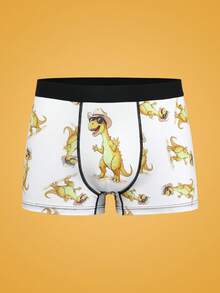 Notgurli European And American Style Men's Western Cowboy Tyrannosaurus Rex Print Boxer Briefs - Multicolor - View 1