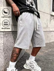 Gym Rark Men's Light Gray All-Season American Sports Outdoor 7/10 Length Pants, Gym - Light Grey - View 4