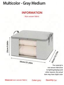 1个/2个装季节性衣物和床上用品收纳袋，简约无纺布材质，大容量，衣柜收纳袋，多用途整理袋，防尘防潮，可折叠，经久耐用。适合家庭使用。 - 彩色 - 查看 16