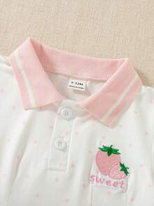SHEIN 女嬰白色 & 粉色休閒洋裝姐妹套裝 2件組 羅紋領口 羅紋袖口 適合休閒出遊 運動 派對 - 彩色 - 查看 7