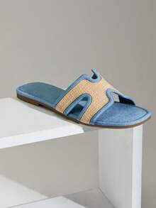 SHUZIA Women's Fashionable Versatile Cut-Out Flat Sandals Valentine's Day Summer Shoes - Baby Blue - View 7