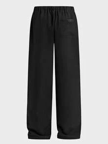 EASEVO Pantalones casuales versátiles de unicolor para hombres de talla grande - Negro - Ver 7