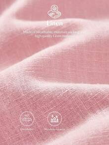 Ontre 2025秋冬女裝，秋季女裝，冬季穿搭，返校，萬聖節，聖誕節，商務休閒，復古，優雅，百搭，老錢風，基礎款，納什維爾風格，女款素色單扣荷葉邊上衣與寬腿褲休閒兩件套 - 粉色 - 查看 10