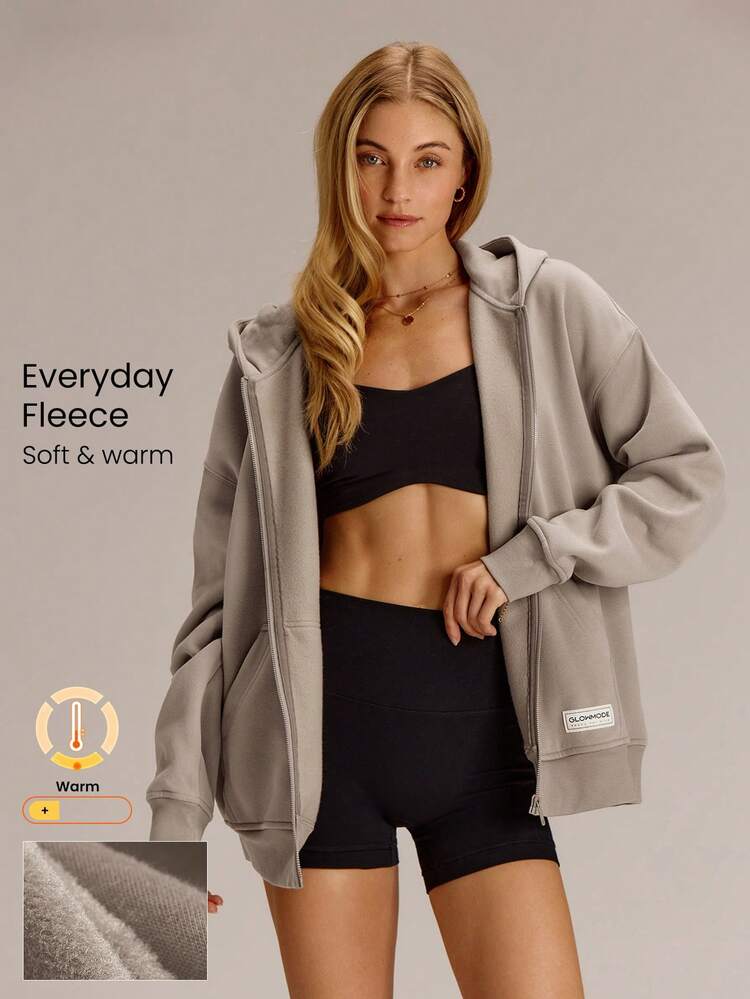 Everyday Fleece Keep It Casual Unisex Long Sleeve Hoodie Jacket With Basic Pockets Daily Casual