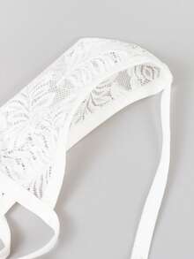 DrisQ DrisQ Ropa interior tipo tanga sexy con cordones de encaje de unicolor para hombres - Blanco - Ver 8