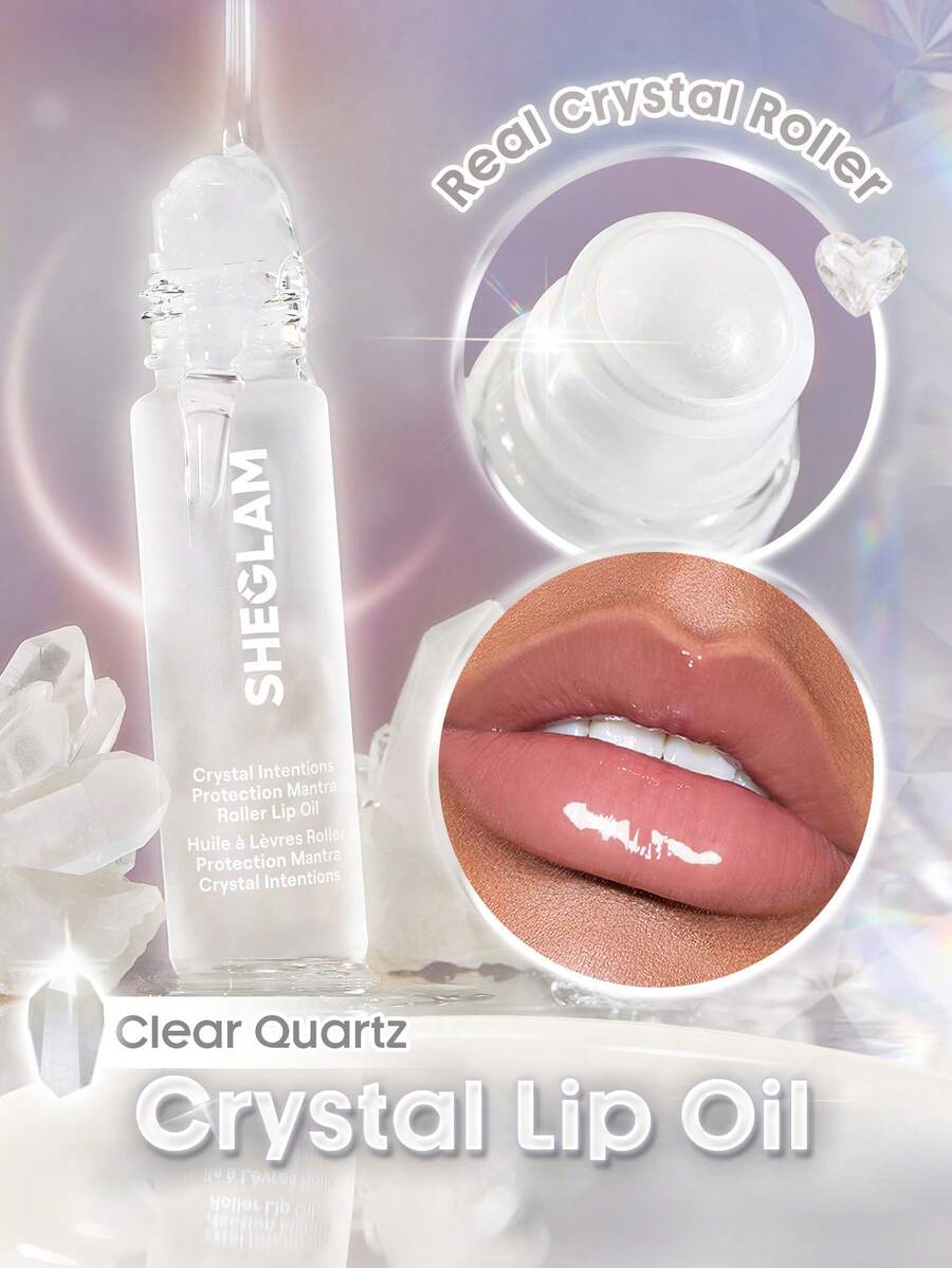 SHEGLAM Crystal Intentions Protection Mantra Roller Lip Oil-Clear Quartz - Clear Quartz - View 1