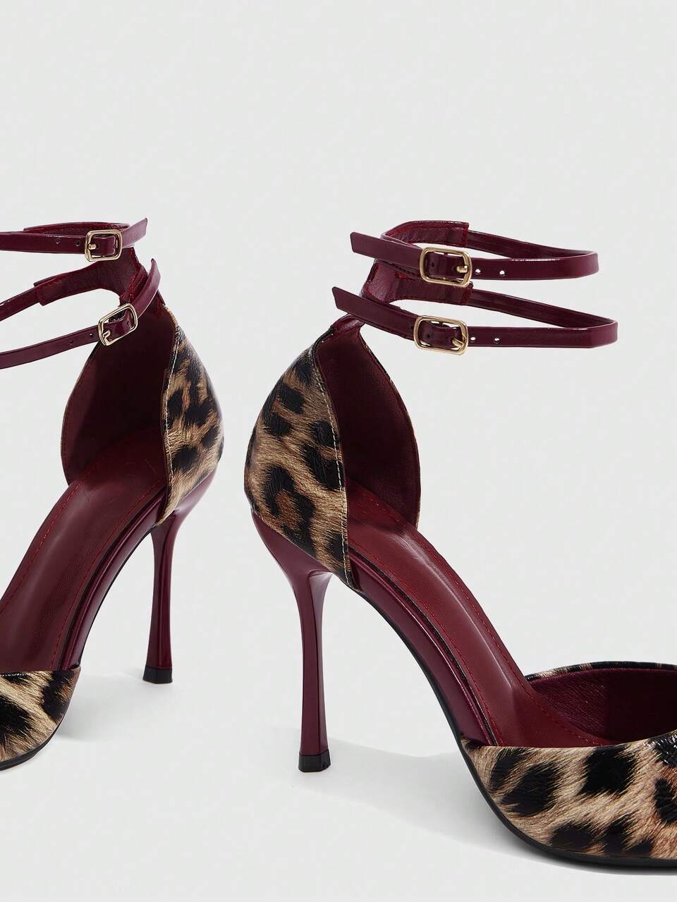 CUCCOO SZL Women's Fashionable Elegant Commuting Leopard Print Patchwork Pointed Toe Pumps For Christmas Spring Shoes