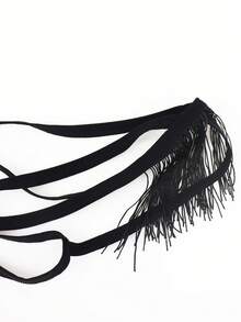 DrisQ DrisQ Fashionable Alluring Black Fringe Mid-Waist Sexy Men's Underwear - Black - View 5