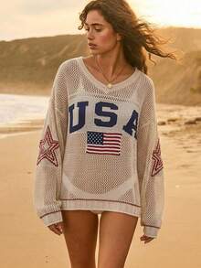 SHEIN Swim Chiccia 女款歐美風純色海灘度假性感鏤空透視波西米亞無袖針織罩衫短款細肩帶洋裝，夏季新款優雅白色極簡日常鉤編編織細肩帶海灘罩衫洋裝，女款海灘度假穿搭，度假洋裝，適合度假、約會、下午茶、郵輪 - 杏色 - 查看 3