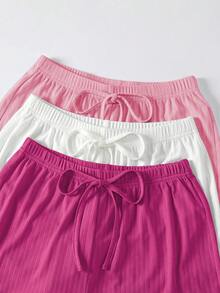 Lowkey Lull 6pcs Women's Solid Color Lace Cami Top & Shorts Pajama Set - Multicolor - View 6