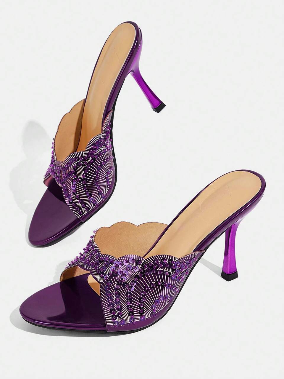 CUCCOO TILAWA Women's Glitter Design Glamorous High Heel Sandals For Party Occasions Summer