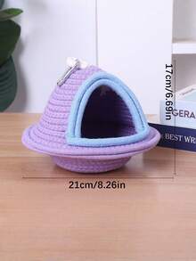 1pc Hand-Woven Straw Bird Nest Bed With UFO-Shaped Dome Design, Made Of Reed Material With Good Heat Insulation Effect, Parrot Sleeping Bag Suitable For Peach-Faced Lovebirds, Budgerigars, Usable Both Indoors And Outdoors - View 10