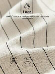 Ontre 2pcs Single-Breasted Striped Suit Vest With Pockets & Shorts, For Business Casual Daily Commute, Spring/Summer 2025 - Apricot - View 8