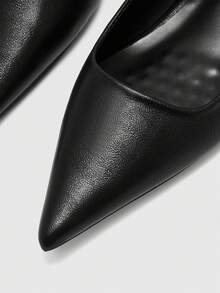 CUCCOO BIZCHIC Women Shoes Spring Summer Pointed Low Heel Comfortable Back Empty Buckle Women's Flat Shoes Solid Color Commuter Daily Versatile Dating Party - Black a - View 6