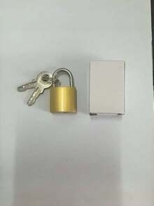 1pc Mini Key Lock Small Brass Color Lock Weather Resistant Anti Theft Security Cabinet Lock Durable Metal With Keys For Locker Garage Backpack Suitcase Toolbox - Mini Padlock - View 9