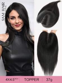 Hair Toppers For Women Real Human Hair Toppers 12 Inch Hair Topper Straight Hair Pieces For Women With Thinning Hair To Adding Hair Volume - Natural Black - View 1