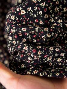 Elaquor Plus Size Women's Solid Color Round Neck Cap Sleeve Waist Knot Top Floral Wide Leg Pants Casual Elegant 2-Piece Set Brunch Office Dinner Black - Black - View 6