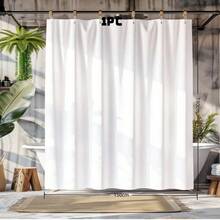 1 pieza Cortina de ducha blanca impermeable & resistente al moho de diseño simple - Blanco - Ver 12