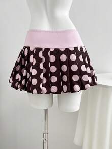 Elamini Flower Bud Design Sweet Minimalist Sexy Built-In Lining Anti-Exposure Summer Women's Pink Brown Skirt - Multicolor - View 2