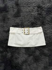 Attitoon Women's Solid Color Casual Versatile Daily Travel Skorts - White - View 8