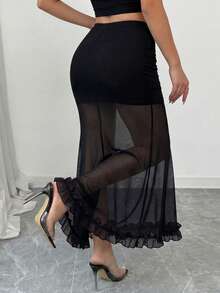 Elenzga Plus Size Women's Fashion Elegant Sexy Mermaid Skirt Suitable For Spring And Summer - Black - View 2