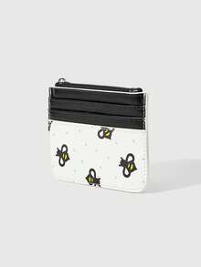 ROMWE Kawaii Honey Polka Dot Printing Multi-Layer Storage Card Bag, Push Card Storage - White Black - View 3