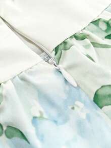 Cévolie Vestido mini tipo camisola para mujer, vintage, amarillo ganso, sin mangas, con ribete de volantes, estilo elegante francés de vacaciones en la playa, sexy para fiesta, festival de música, cita, casual romántico de primavera/verano - Azul y blanco - Ver 4