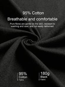 SHEIN EZwear 女款 95% 棉黑色休閒極簡貝殼刺繡圓領修身 T 恤，適合夏季，夏季上衣 - 黑色 - 查看 5
