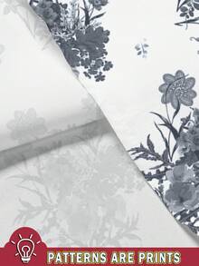 Alderstead 男士灰色花卉印花短袖鈕扣襯衫與純色抽繩短褲2件套，熱帶海灘穿搭，適合度假、度假村、儀式 - 彩色 - 查看 5