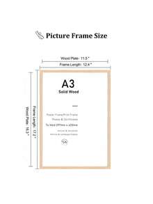 1/2/3PCS Oak Color Solid Wood Art Picture Frame Modern Minimalist Wall Hanging Decor Photo Frame With Stand For A4 30x40cm A3 Pure Wood Frame Tabletop Display Home Decoration Wall Art - Oak - View 3